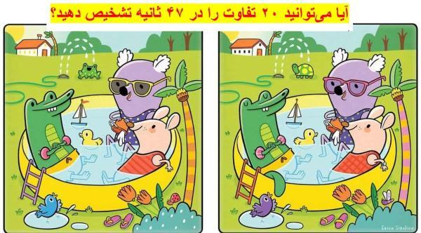 معمای تست هوش: آیا می توانید 20 تفاوت را در 47 ثانیه تشخیص دهید؟